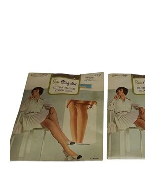 Sears Vintage Classic Sandstone Cling -alon Ultra Sheer Stockings Size 10-11